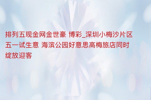 排列五现金网金世豪 博彩_深圳小梅沙片区五一试生意 海滨公园好意思高梅旅店同时绽放迎客